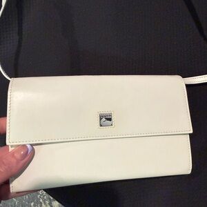 Vintage Dooney & Bourke Ivory Leather Crossbody Wallet Bag Duck Logo Mini Purse